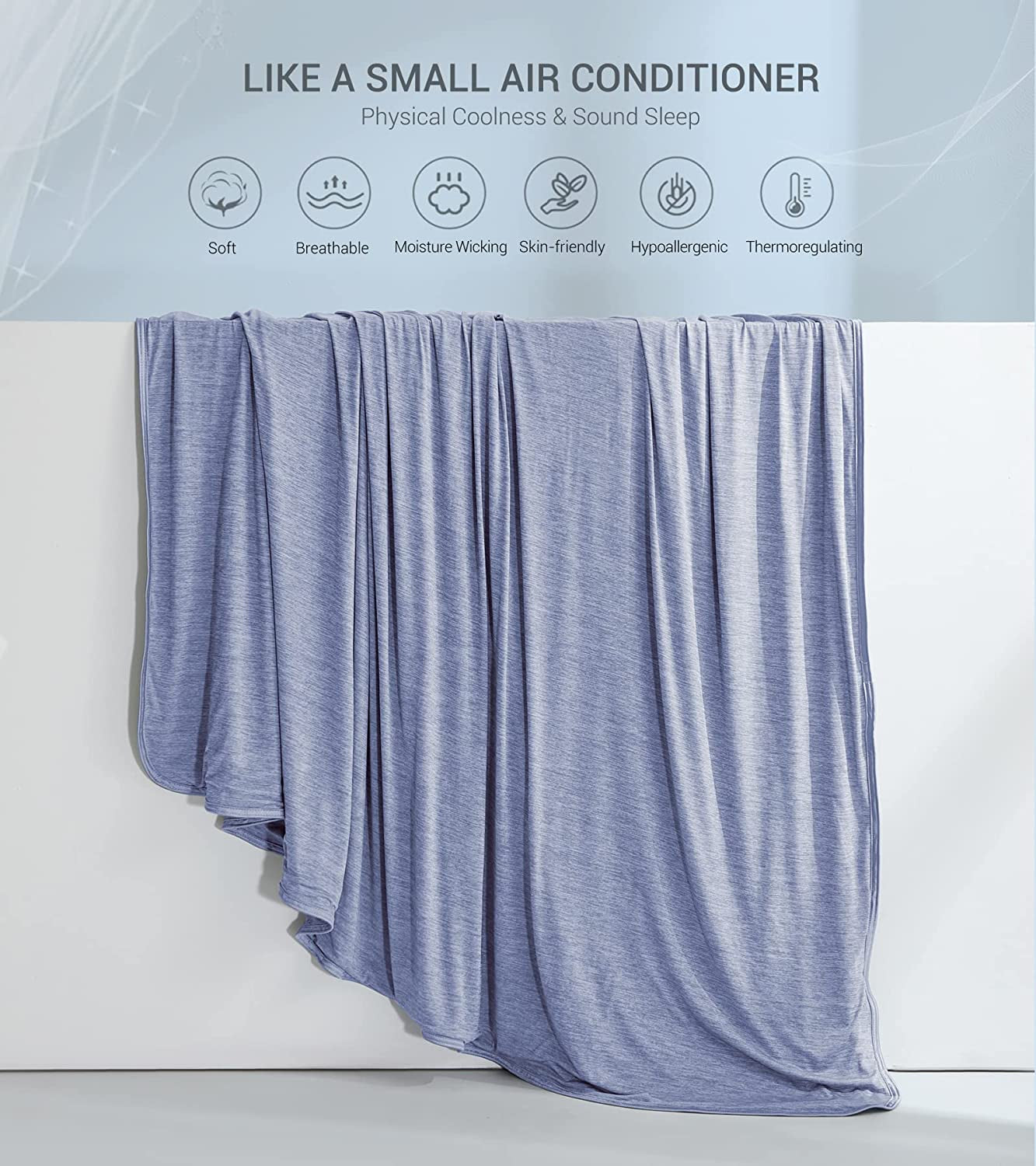 Cooling Blanket for Hot Sleepers King Size, Q-Max>0.5 Arc-Chill Cooling Blanket with Double-Sided Design, Japanese Cooling Fiber Absorbs Body Heat, Soft Cold Blankets for Sleeping Summer