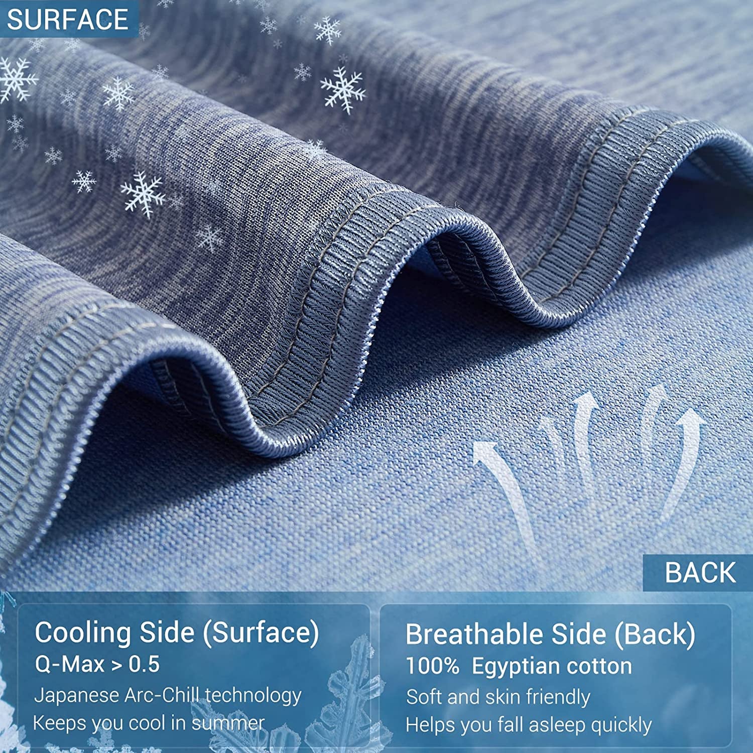 Cooling Blanket for Hot Sleepers King Size, Q-Max>0.5 Arc-Chill Cooling Blanket with Double-Sided Design, Japanese Cooling Fiber Absorbs Body Heat, Soft Cold Blankets for Sleeping Summer